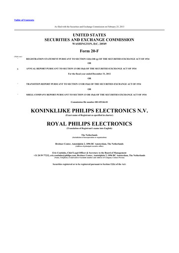 Thumbnail Philips 20-F Annual Report 