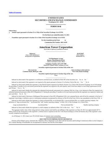 Thumbnail American Tower 10-K Annual Report 2012