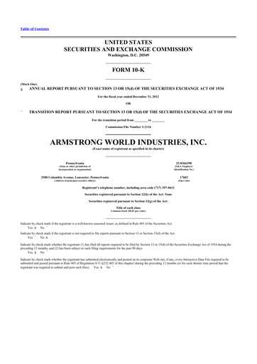 Thumbnail Armstrong World Industries
 10-K Annual Report 2012