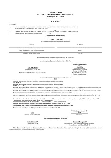 Thumbnail Stepan Company
 10-K Annual Report 2012