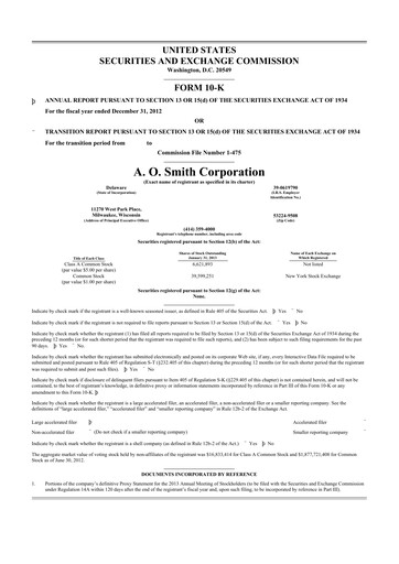 Thumbnail A. O. Smith 10-K Annual Report 2012