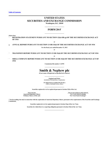 Thumbnail Smith & Nephew
 20-F Annual Report 