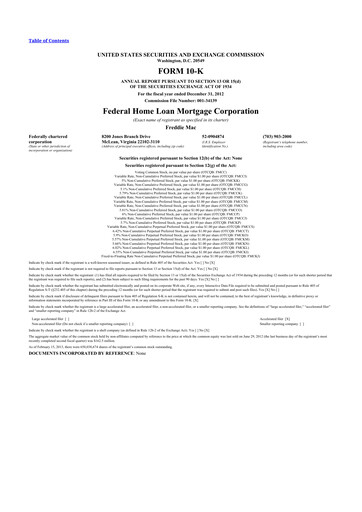 Thumbnail Freddie Mac
 10-K Annual Report 2012