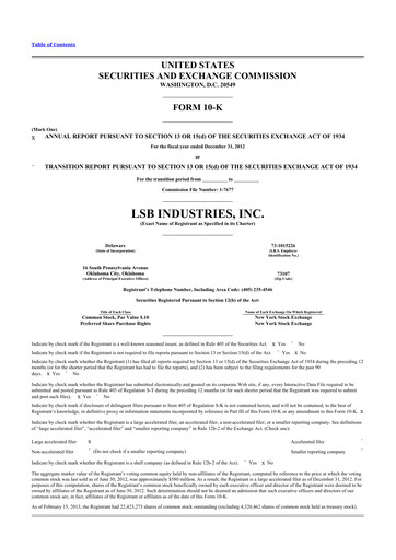 Thumbnail LSB Industries 10-K Annual Report 2012