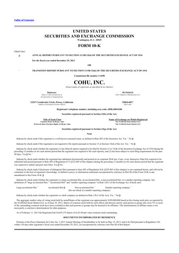 Thumbnail Cohu 10-K Annual Report 2012