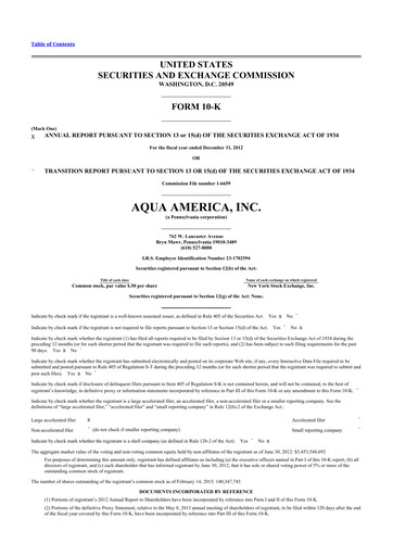 Thumbnail Essential Utilities
 10-K Annual Report 2012