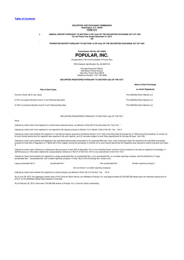 Thumbnail Popular, Inc. (Banco Popular de Puerto Rico) 10-K Annual Report 2012