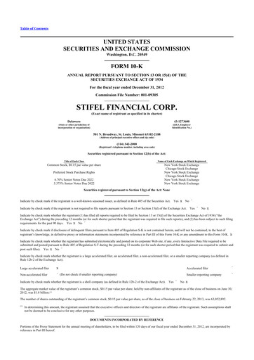 Thumbnail Stifel
 10-K Annual Report 2012