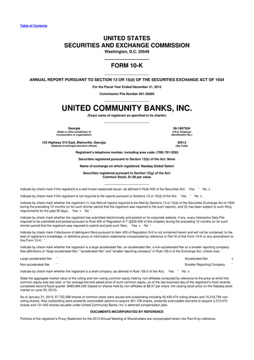 Thumbnail United Community Bank 10-K Annual Report 