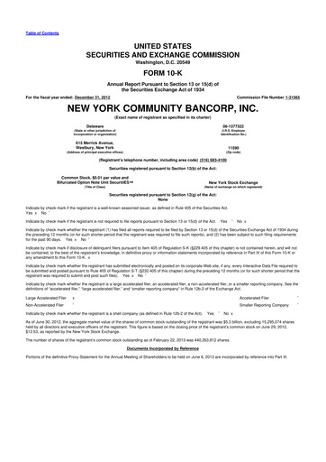 Thumbnail Flagstar Bank 10-K Annual Report 2012