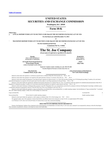 Thumbnail St. Joe Company
 10-K Annual Report 2012