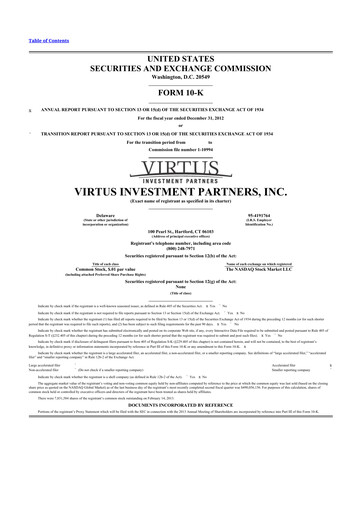 Thumbnail Virtus Investment Partners 10-K Annual Report 2012