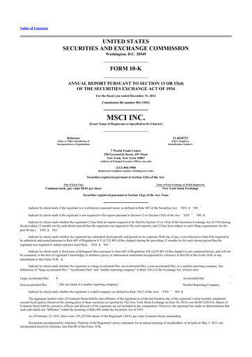 Thumbnail MSCI 10-K Annual Report 2012