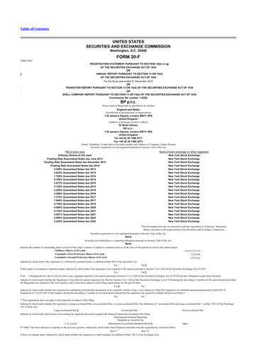 Thumbnail BP 20-F Annual Report 