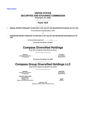 Thumbnail Compass Diversified Holdings 10-K Annual Report 2012