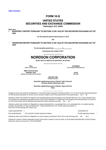 Thumbnail Nordson 10-Q Quarterly Report FY2013 