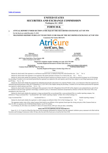 Thumbnail AtriCure 10-K Annual Report 2012