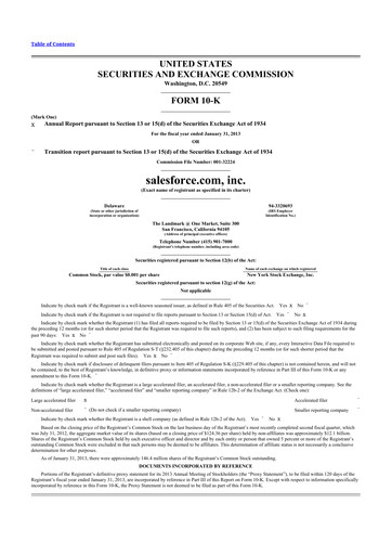 Thumbnail Salesforce 10-K Annual Report 2013