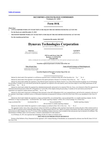 Vorschaubild Dynavax Technologies
 10-K Jahresbericht 2012