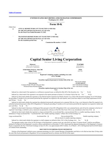 Vorschaubild Sonida Senior Living 10-K Jahresbericht 2012