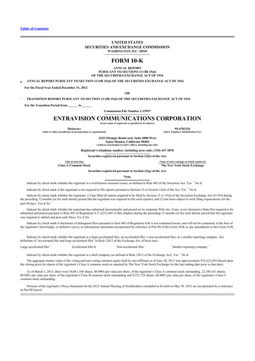 Thumbnail Entravision Communications
 10-K Annual Report 2012