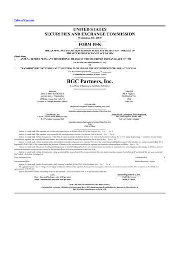 Thumbnail BGC Group
 10-K Annual Report 2012