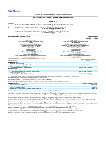 Miniature RELX 20-F Rapport annuel 