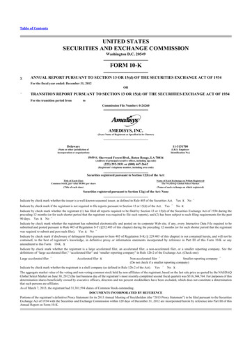 Thumbnail Amedisys 10-K Annual Report 2012