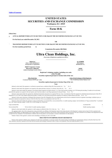 Thumbnail UCT (Ultra Clean Holdings) 10-K Annual Report 