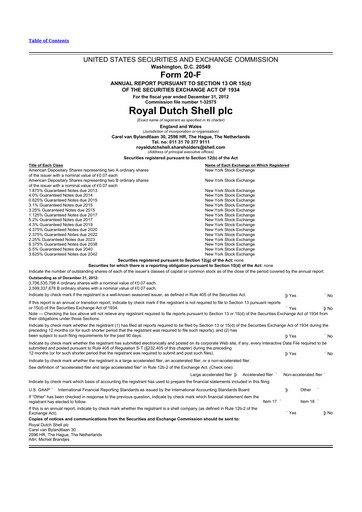 Thumbnail Shell 20-F Annual Report 