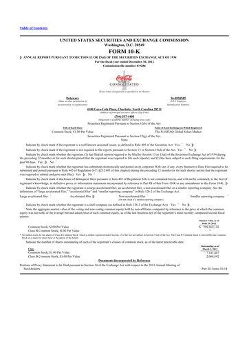 Thumbnail Coca-Cola Consolidated 10-K Annual Report 2012