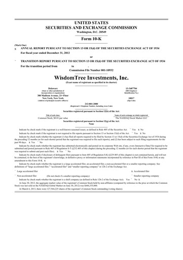 Thumbnail WisdomTree
 10-K Annual Report 2012