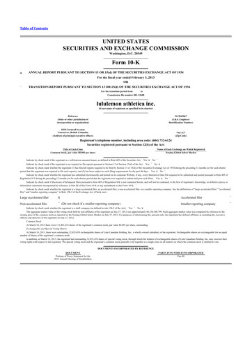 Thumbnail lululemon athletica 10-K Annual Report 2013