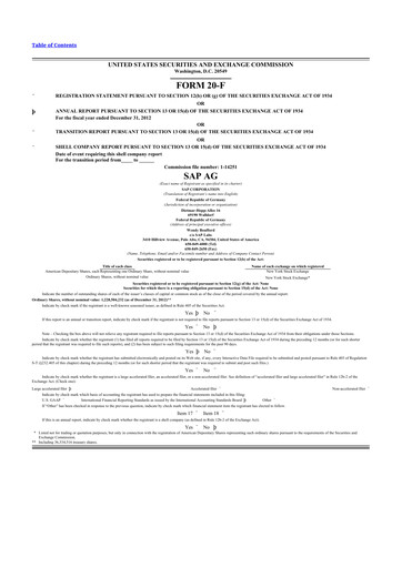 Thumbnail SAP 20-F Annual Report 