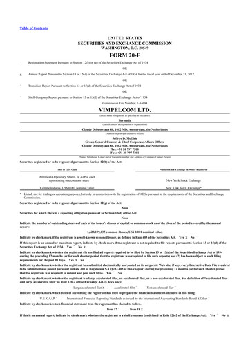 Thumbnail VEON 20-F Annual Report 