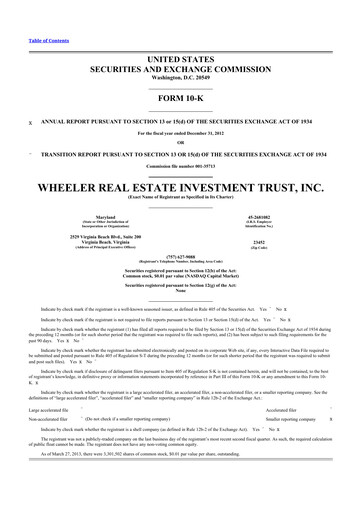 Thumbnail Wheeler Real Estate Investment Trust 10-K Annual Report 2012