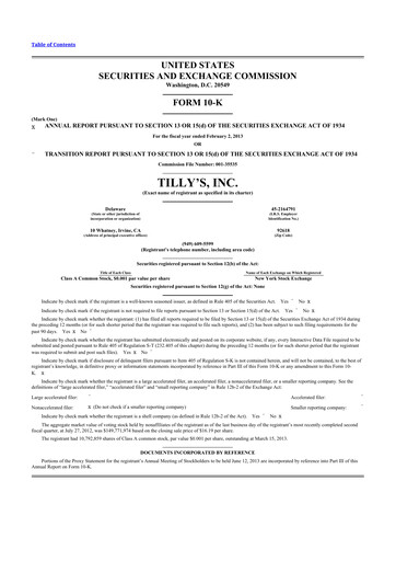 Thumbnail Tillys
 10-K Annual Report 2012