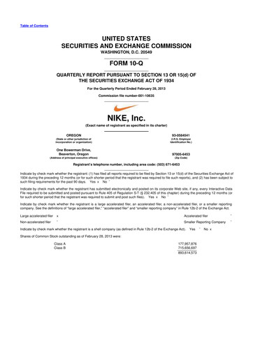 Vorschaubild Nike 10-Q Quartalsbericht 2013 