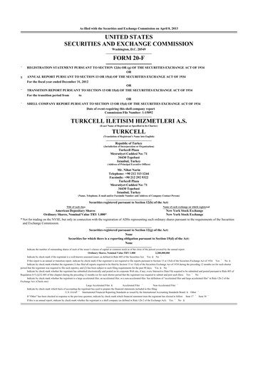 Thumbnail Turkcell 20-F Annual Report 