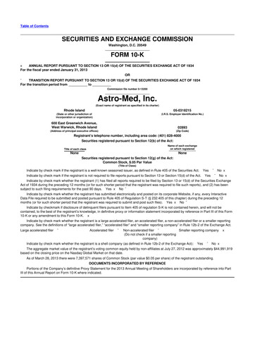 Thumbnail AstroNova, Inc. 10-K Annual Report 2013