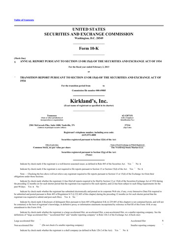 Thumbnail Kirkland's 10-K Annual Report 2013