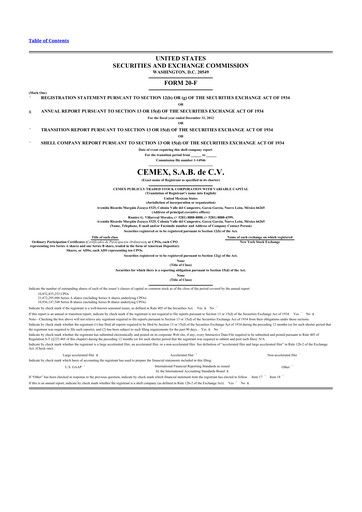 Vorschaubild Cemex 20-F Jahresbericht 