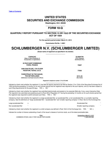 Thumbnail SLB (Schlumberger) 10-Q Quarterly Report FY2013 