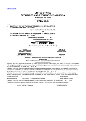 Vorschaubild Elevance Health 10-Q Quartalsbericht 2013 