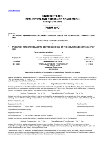 Vorschaubild Dominion Energy 10-Q Quartalsbericht  