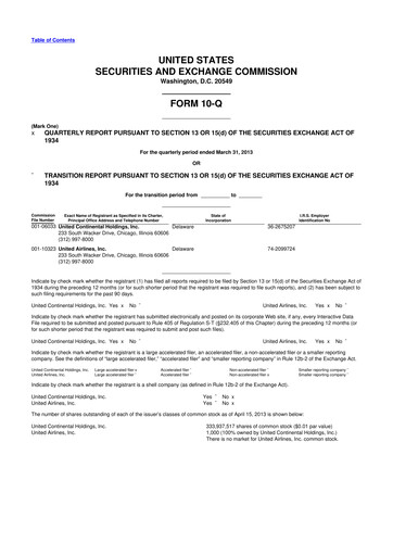 Thumbnail United Airlines Holdings
 10-Q Quarterly Report FY2013 
