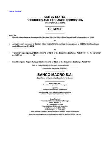 Thumbnail Banco Macro
 20-F Annual Report 
