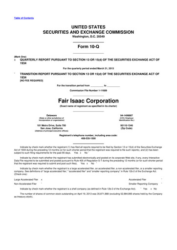 Thumbnail Fair Isaac (FICO) 10-Q Quarterly Report FY2013 