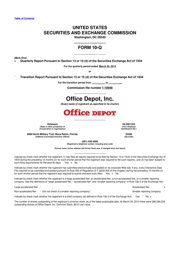 Thumbnail The ODP Corporation
 10-Q Quarterly Report FY2013 