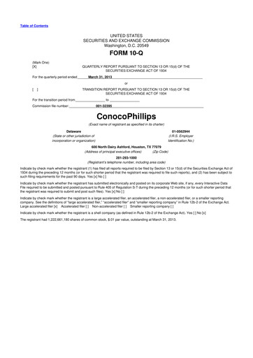 Thumbnail ConocoPhillips 10-Q Quarterly Report FY2013 